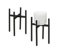 Relaxdays Set 2 soportes ajustables para macetas negro