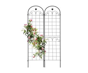 Relaxdays Set 2 soportes para enredaderas 180 cm negro