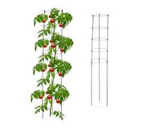 Relaxdays Set 2 soportes para tomates 150cm negro negro