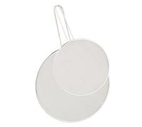 relaxdays Set de 2 Tapas Antisalpicaduras Sartén, Tapadera, Pantalla con Mango, Acero Inoxidable, ø 25/33 cm, Plateado