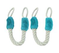 Relaxdays Set 2 topes para puerta de cuerda azul azul,crema