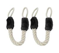 Relaxdays Set 2 topes para puerta de cuerda negro beige,negro