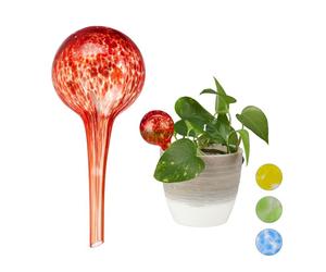 Relaxdays Set 20 globos riego para plantas rojos rojo,transparente