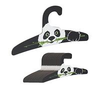 Relaxdays Set 20 Perchas Infantiles Oso Panda, Perchas Niñas y Niños, Finas, Cartón Reciclado, 16x33x0,3 cm, Negro
