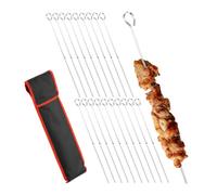 Relaxdays Set 20 pinchos barbacoa acero inoxidable rojo,negro,plata