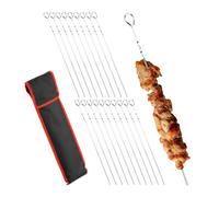 Relaxdays Set 20 pinchos barbacoa acero inoxidable rojo,negro,plata
