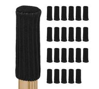 Relaxdays Set 24 fundas protectoras patas de silla negro