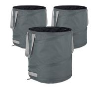 Relaxdays Set 3 bolsas pop up de jardín 85L grises gris