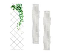 Relaxdays Guías Plantas Trepadoras, Set 3, Celosías Extensibles, Enrejado Enredaderas Pared, 180x60cm, Madera, Blanco