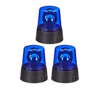 Relaxdays Set 3 luces coche policía con led azul azul,negro