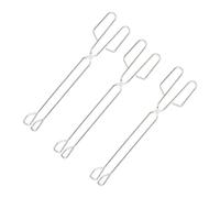 Relaxdays Set 3 Pinzas Barbacoa, Resisten el Calor, Tenazas Parrilleras, BBQ y Cocina, Acero Inoxidable, 38 cm, Plateado, 38 x 8 x 4,5 cm