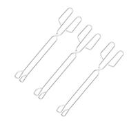 Relaxdays Set 3 Pinzas Barbacoa, Resisten el Calor, Tenazas Parrilleras, BBQ y Cocina, Acero Inoxidable, 38 cm, Plateado, 38 x 8 x 4,5 cm