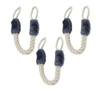 Relaxdays Set 3 topes de cuerda gris para puerta crema,gris