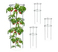 Relaxdays Set de 4 jaulas tomates verde oscuro
