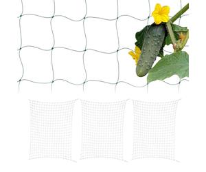 Relaxdays Set 4 Redes Plantas Trepadoras Invernadero, 180x270 cm, Malla Enrejado Pepinos, Tomates, Agujeros 10 cm, Verde