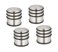 Relaxdays Set 4 topes puerta de acero inoxidable negro,plata