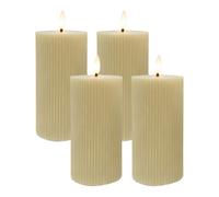 Relaxdays Set 4 velas LED 18 cm beige