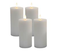 Relaxdays Set 4 velas LED 18 cm gris