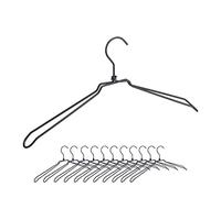 Relaxdays Set 48 Perchas Ropa Estilo Industrial, Colgadores con Hombro Ancho, Perchas Chaquetas, Metal, 21,5 x 45 x 4 cm, Negro