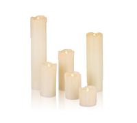 Relaxdays Set 48 velas LED de cera crema