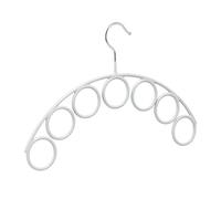 Relaxdays Set 5 Perchas Pañuelos con 7 Anillos 5 cm Ø, Pañuelos, Pañoletas, Velos, Hiyabs, Metal, Antideslizante, 24,5x38cm, Gris