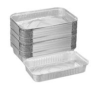 Relaxdays 50 Bandejas Aluminio, Envase Desechable Alimentos, Recipiente Recogegotas BBQ, Parrilla, 31x21 cm, Plateado