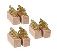 Relaxdays Set 6 cepillos limpia juntas del suelo oro,marrón claro