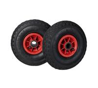 Relaxdays Set 8 ruedas carretilla rojo,negro