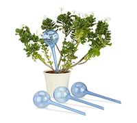Relaxdays Set Autorriego para Macetas, Plástico, Azul, 8 Unidades | Plantas en maceta, riego dosificado de 250 ml, plástico