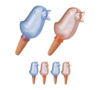 Relaxdays Set conos de riego con forma de pájaro azul,marrón claro,naranja