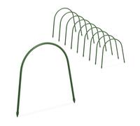 Relaxdays Set de 10 arcos para túnel invernadero verde oscuro