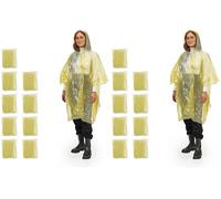 Relaxdays Set de 10 Chubasqueros, Capa Lluvia Capucha, Poncho Impermeable Desechable, Hombre y Mujer, PE, Amarillo, 95 x 120 cm (Paquete de 2)