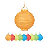 Relaxdays Set de 10 farolillos LED coloridos amarillo,verde,naranja