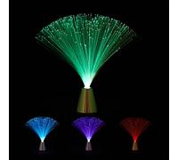 Relaxdays Set de 10 Lámparas de Fibra Óptica, Cambio de Color, LED, Iluminación de Ambiente, 33 cm, Multicolor