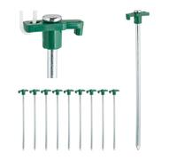 Relaxdays Set de 10 piquetas para camping verde oscuro,plata