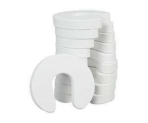 relaxdays Set de 10 Protectores Puertas Bebé, Seguridad Niños, Retenedor, Seguro, Gomaespuma, 2 x 9 x 10,5 cm, Blanco