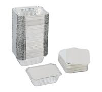 Relaxdays Set de 100 bandejas de aluminio plata