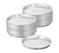 Relaxdays Bandeja Aluminio, Pack de 100, 2,5 x 27,5 cm, Envases Barbacoa Redondos, Recipiente Recogegotas BBQ, Plateado