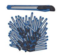 Relaxdays Set de 100 cúteres de precisión azul,negro,plata