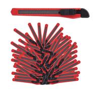 Relaxdays Taglierini in da Set de 100 cúteres, Biselado, Cuchillas de 9 mm, para Cajas o Manualidades, Acero Inoxidable