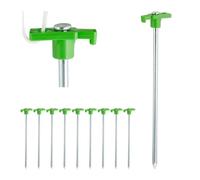 Relaxdays Set de 100 piquetas camping verde claro verde,plata