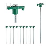 Relaxdays Set de 100 piquetas para Camping, Anclaje para el Suelo, Estacas para Tiendas de campaña, Acero, 25cm, Verde