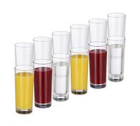 Relaxdays Set de 12 vasos largos, Cristalería para cócteles, Cilíndricos, 300ml, Apto para lavavajillas, Transparente