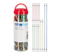 Relaxdays Set de 120 pulpos elásticos de equipaje azul,verde,rojo