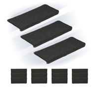 Relaxdays Set de 15 alfombras para escaleras antracita