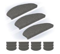 Relaxdays Set de 15 alfombras para escaleras gris