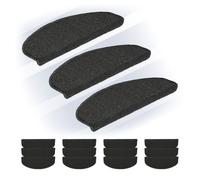 Relaxdays Set de 15 alfombras para escaleras gris