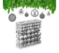 Relaxdays Set de 150 bolas de árbol de Navidad plata