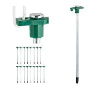 Relaxdays Set de 18 Piquetas Camping, Estacas Suelo Rocoso, 25 cm, Acero, Clavijas Resistentes Tiendas de Campaña, Verde