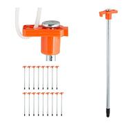 Relaxdays Set de 18 Piquetas para Camping, Estacas Suelo Rocoso, 25 cm, Acero, Clavijas Resistentes, Naranja